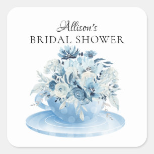 Sticker Carré Douche nuptiale florale Peony moderneBâton Carré T