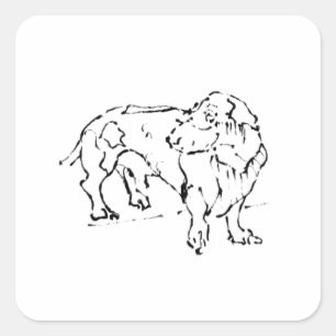 Sticker Carré Doux Doxie – Chien Personnalisé