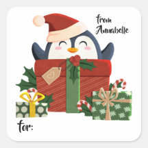 Doux pingouin souhaite Joyeux Noël