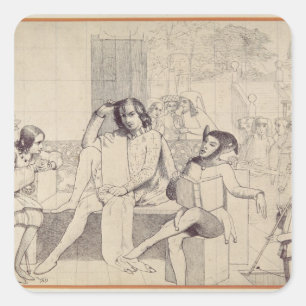 Sticker Carré Douzième nuit, c.1850