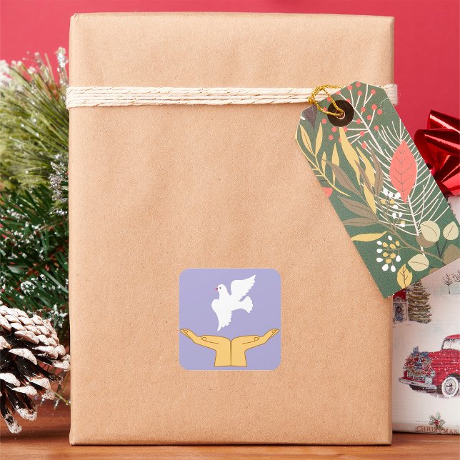 Sticker Carré Dove Bird World Peace White (Créateur téléchargé)