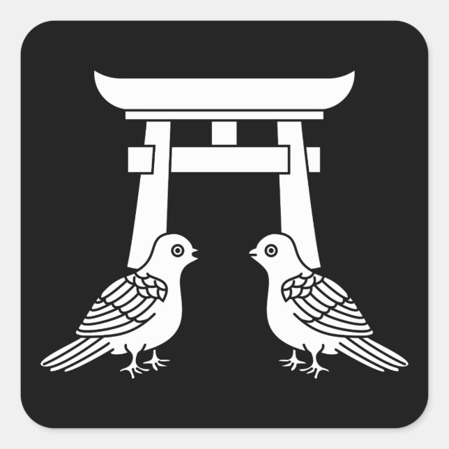 Sticker Carré Doves et Torii face (Devant)