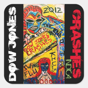STICKER CARRÉ DOW JONES S'ECROULE INDICA