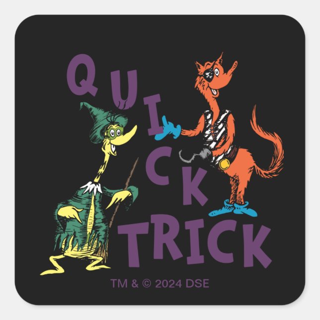 Sticker Carré Dr Seuss | Graphique d'Halloween en raccourci (Devant)