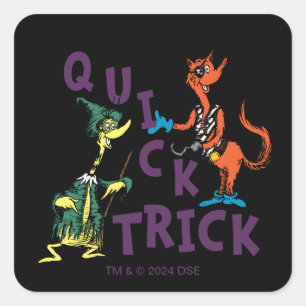 Sticker Carré Dr Seuss Graphique d'Halloween en raccourci
