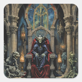 Sticker Carré Dracula Vampire dans le château