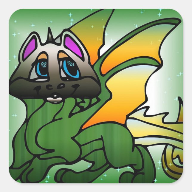 Sticker Carré Dragon (Devant)