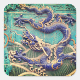 Sticker Carré Dragon chinois