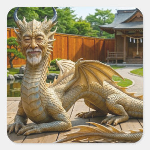 Sticker Carré Dragon de l'Équilibre
