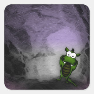 Sticker Carré Dragon doré