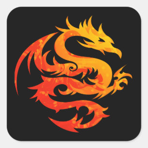 STICKER CARRÉ DRAGON FIERY