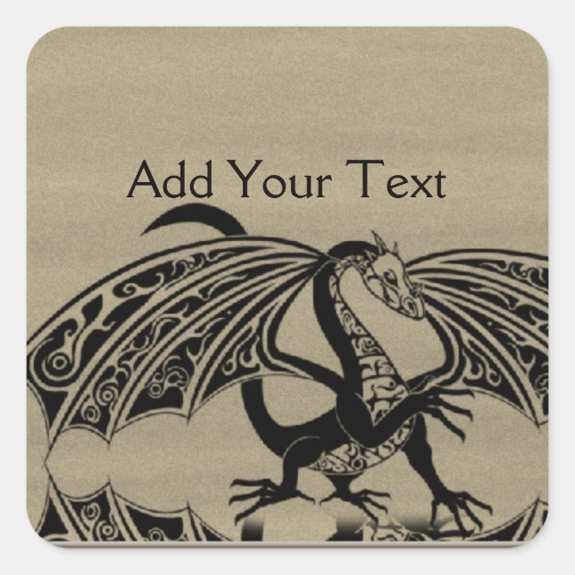 Sticker Carré Dragon Love 4 (Devant)