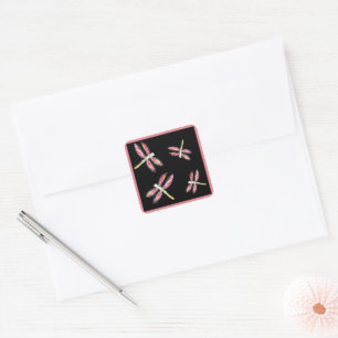 Sticker Carré Dragon rose d'art d'insectes