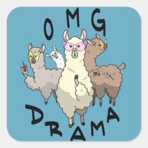 Sticker Carré Drama Lama