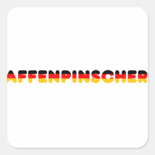 Sticker Carré drapeau affenpinscher dans le nom