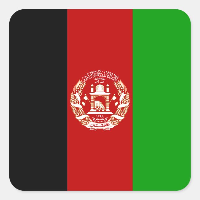 Sticker Carré Drapeau Afghanistan (Devant)