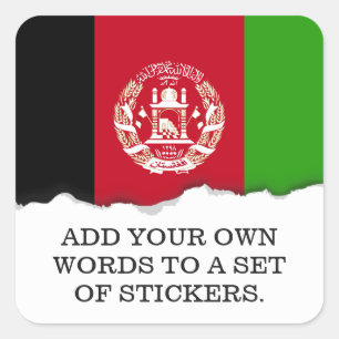 Sticker Carré Drapeau Afghanistan