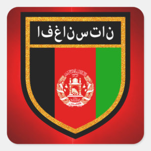 Sticker Carré Drapeau Afghanistan