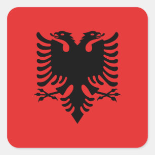 Sticker Carré Drapeau albanais