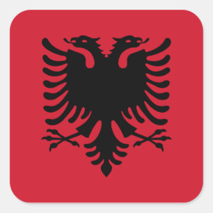 Sticker Carré Drapeau albanais/albanais