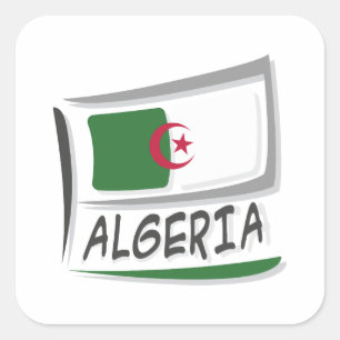 Sticker Carré Drapeau Algérie Pride X