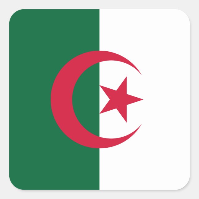 Sticker Carré Drapeau algérien (Devant)
