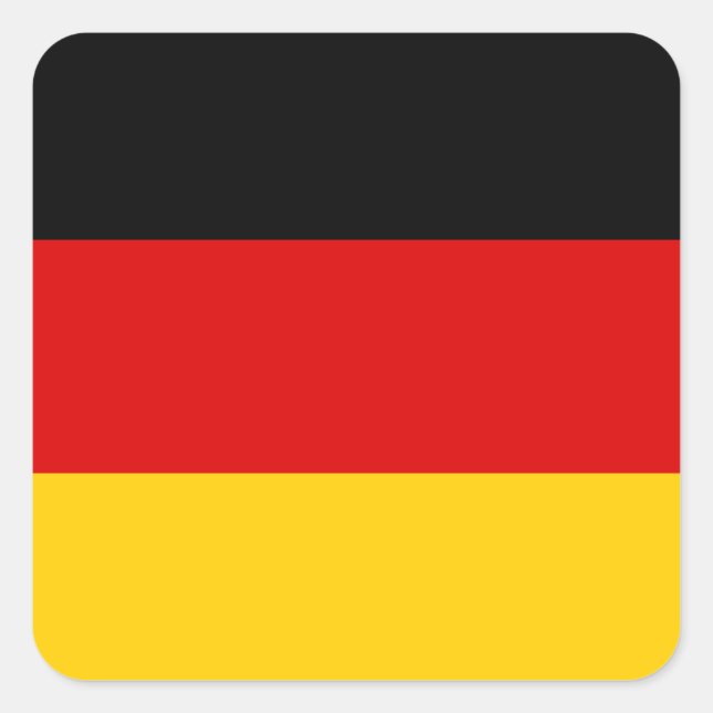 Sticker Carré Drapeau allemand (Devant)