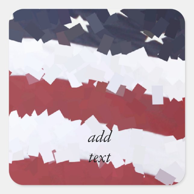 Sticker Carré Drapeau américain (Devant)