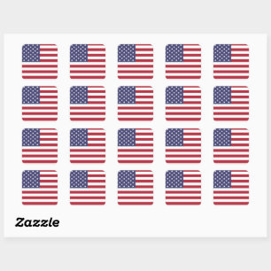 Sticker Carré Drapeau américain 4 juillet Patriotique
