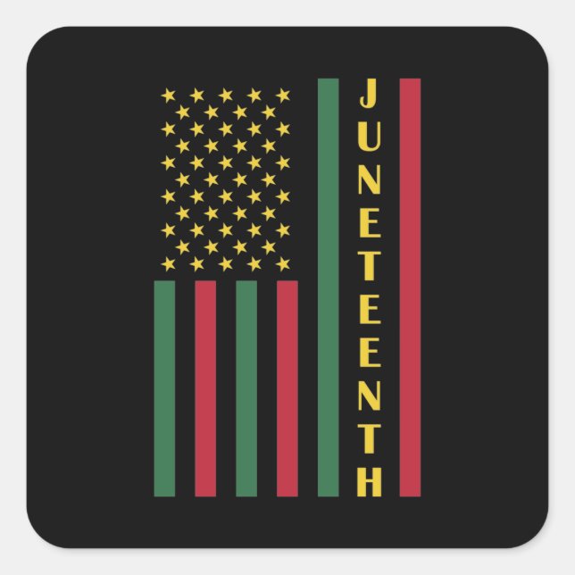 Sticker Carré Drapeau américain de la 10ème Fête de la Liberté (Devant)