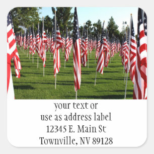 Sticker Carré Drapeau américain des États-Unis Coin Drapeau Mémo