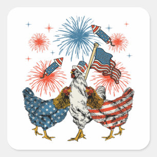 Sticker Carré Drapeau américain Drapeau 4 juillet patriotique