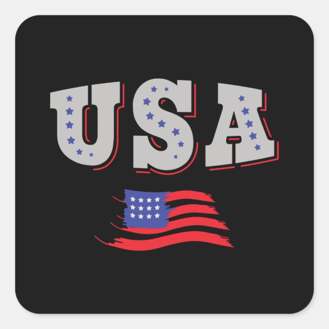 Sticker Carré Drapeau américain du maillot de football américain (Devant)