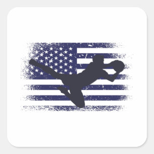 Sticker Carré Drapeau américain du maillot de football américain