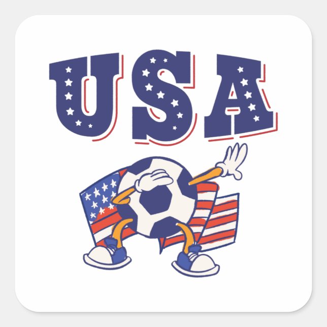 Sticker Carré Drapeau américain du maillot de football américain (Devant)