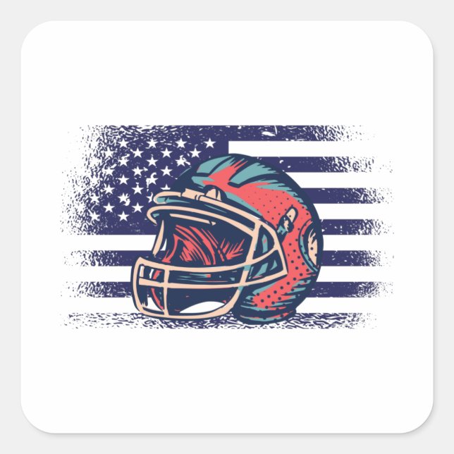 Sticker Carré Drapeau américain Fan Jersey Shirt USA (Devant)