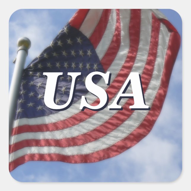 Sticker Carré Drapeau américain Flying USA (Devant)