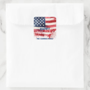 Sticker Carré Drapeau américain patriotique heureux 4 juillet pe