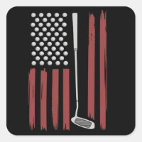 Drapeau américain rétro golfeur de golf drôle club