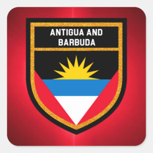 Sticker Carré Drapeau Antigua-Et-Barbuda