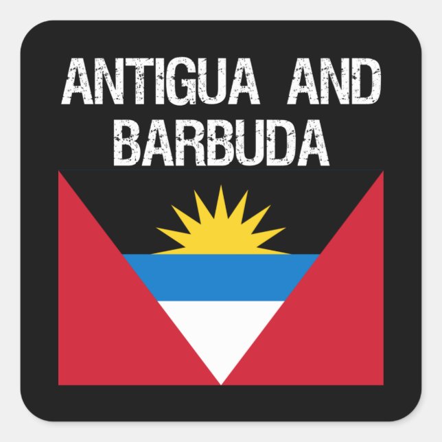 Sticker Carré Drapeau ANTIGUA ET BARBUDA (Devant)