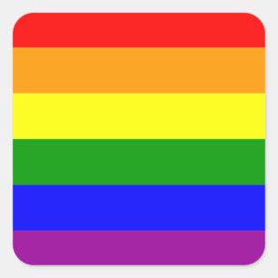 Sticker Carré Drapeau arc-en-ciel gay pride