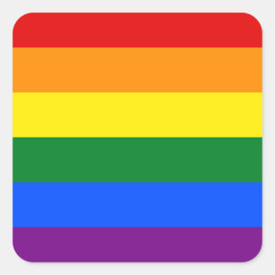 Sticker Carré Drapeau arc-en-ciel LGBT gay pride