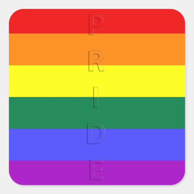 Sticker Carré Drapeau arc-en-ciel LGBT Pride (Devant)