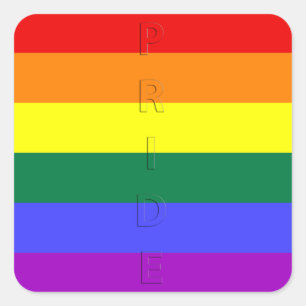 Sticker Carré Drapeau arc-en-ciel LGBT Pride