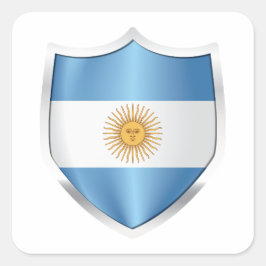 Sticker Carré Drapeau argentin Silver Shield