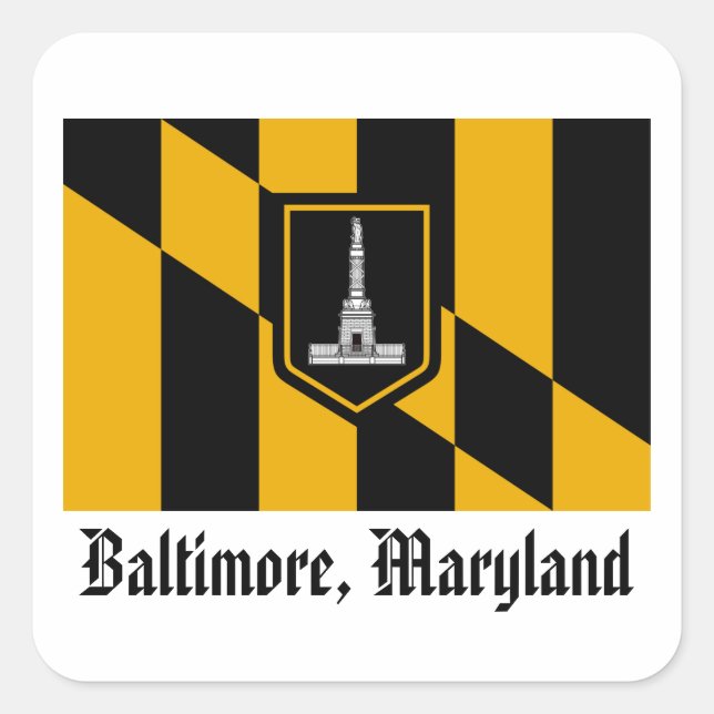 Sticker Carré Drapeau Baltimore (Devant)