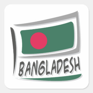 Sticker Carré Drapeau Bangladesh Pride X
