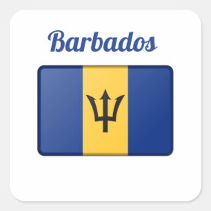 Sticker Carré Drapeau Barbade