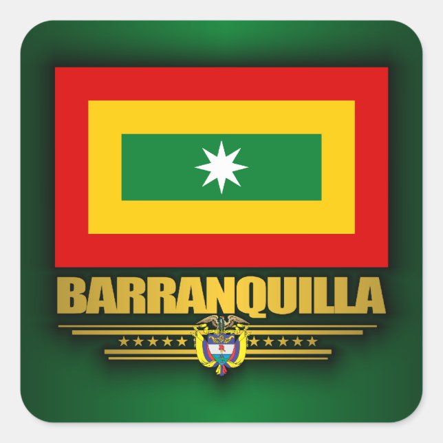 Sticker Carré Drapeau Barranquilla (Devant)